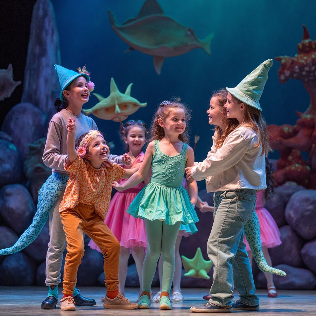 Professional entertainers performing for children