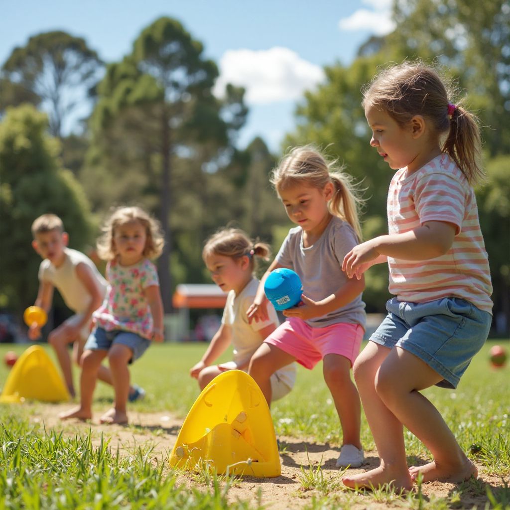Children enjoying holiday program activities outdoors